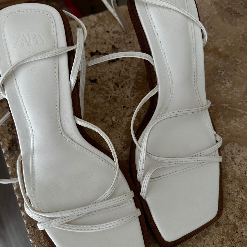 Viral White Zara Heeled Sandal